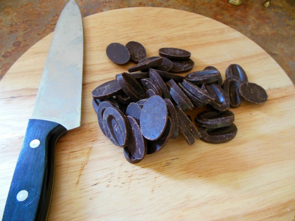 chocolate on cutting board