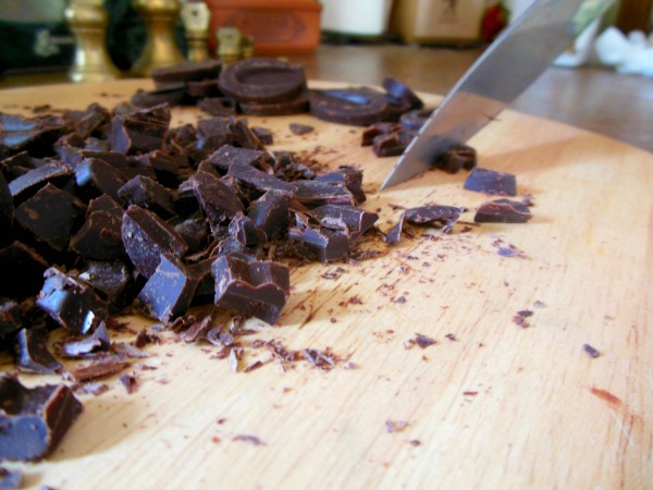 cutting chocolate