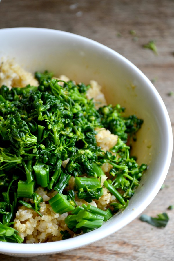 brown rice and broccolini