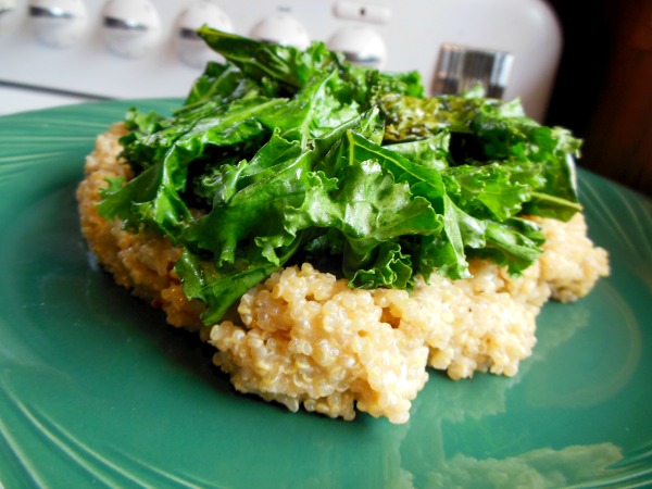 cheesy quinoa and kale