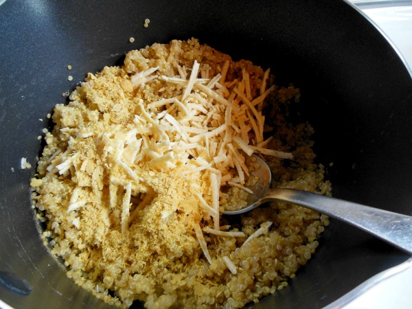 quinoa and vegan cheese
