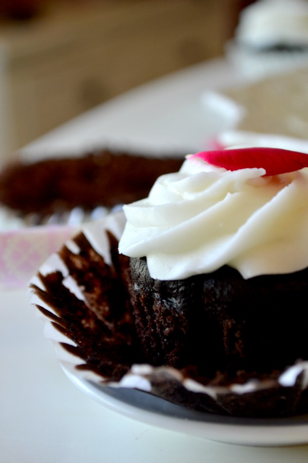 fudgy vegan beet cupcake