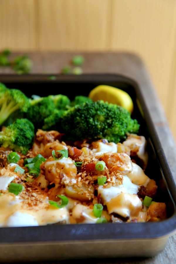 fully loaded vegan baked potato